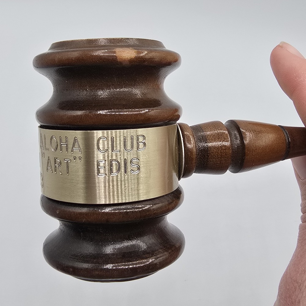 Vintage Wooden Gavel 1973 Aloha Club - Picture 4 of 8